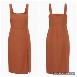 Aritzia Babaton ‘90s Slit Midi Dress in Rustwood